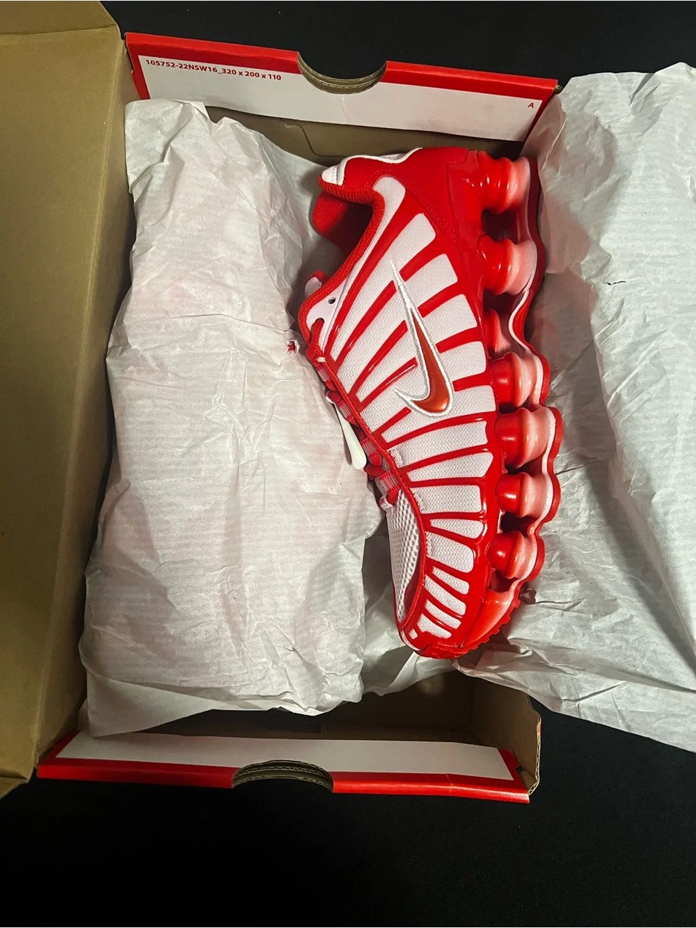Nike Kids Red and White Shox Mesh Sneakers